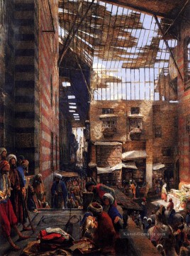 ein Blick auf die Straße und Morque Von Ghorreyah Kairo John Frederick Lewis Araber Ölgemälde